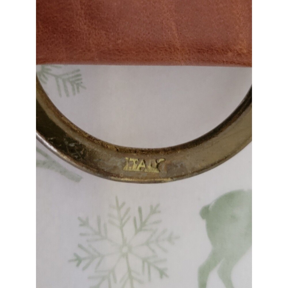 Levi’s For Gals Leather Belt Size 26 Brown Aniline Steerhide Brass Ring Buckle - Picture 6 of 14